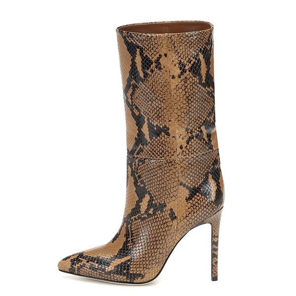 boots autumn women snakeskin mid calf thin high heels pointed toe leather serpentine designer winter zip1, Black
boots autumn women snakeskin mid calf thin high heels pointed toe leather serpentine designer winter zip1, Black