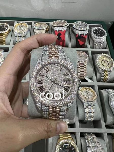 luxury mens watch for men designer movement watches diamond moissanite watch montre iced out watch automatic men's montre luxe mens lux, Slivery;brown
luxury mens watch for men designer movement watches diamond moissanite watch montre iced out watch automatic men's montre luxe mens lux, Slivery;brown