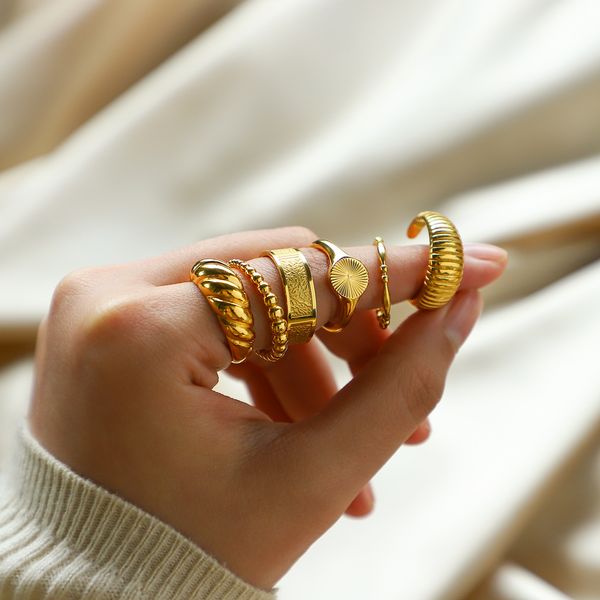 stainless steel minimalist rings jewelry women 18k gold light simple gold plated round rings jewelry, Silver
stainless steel minimalist rings jewelry women 18k gold light simple gold plated round rings jewelry, Silver