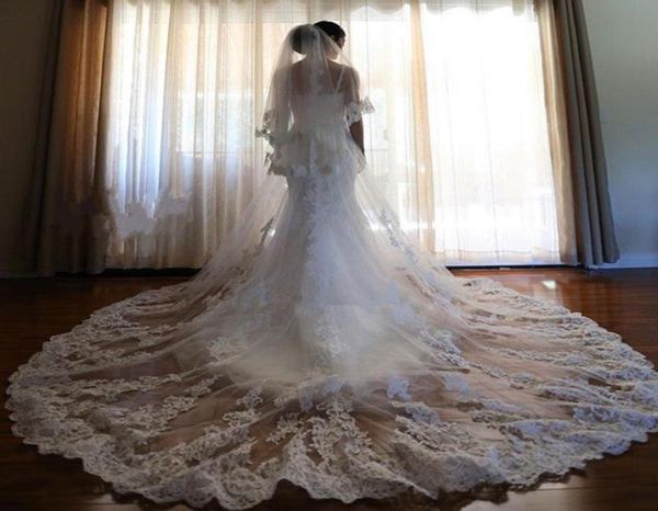 elegant cathedral length long bridal veil three layer lace applique tulle wedding veils with comb8074199, Black
elegant cathedral length long bridal veil three layer lace applique tulle wedding veils with comb8074199, Black