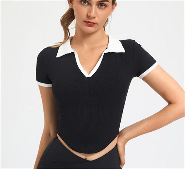 womens t-shirt v neck basic tees contrast collar rib-knit crop tee casual summer short sleeve, White
womens t-shirt v neck basic tees contrast collar rib-knit crop tee casual summer short sleeve, White