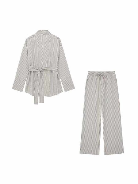 women's jacket fashion striped v neck kimono style loose coat vintage long sleeve laceup female outerwear chic overshirt 7484120 230729, Black;brown
women's jacket fashion striped v neck kimono style loose coat vintage long sleeve laceup female outerwear chic overshirt 7484120 230729, Black;brown