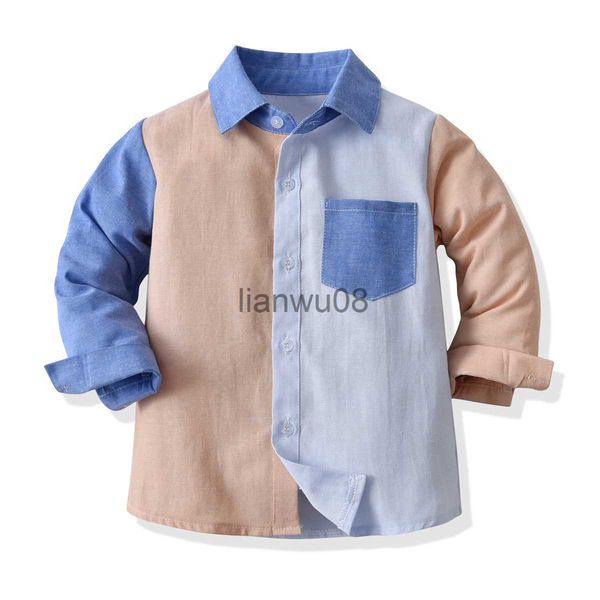 kids shirts boys shirt spring autumn 3 color splicing pure cotton long sleeve lapel shirt for 26 years old kids casual loose shirt x0728, White;black
kids shirts boys shirt spring autumn 3 color splicing pure cotton long sleeve lapel shirt for 26 years old kids casual loose shirt x0728, White;black