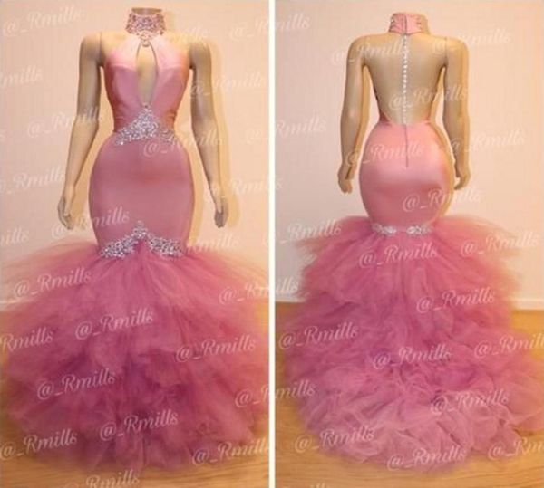 high neck pink tulle mermaid prom dresses 2019 backless beading crystals puffy formal dresses evening wear pageant gowns party1505339, Black
high neck pink tulle mermaid prom dresses 2019 backless beading crystals puffy formal dresses evening wear pageant gowns party1505339, Black