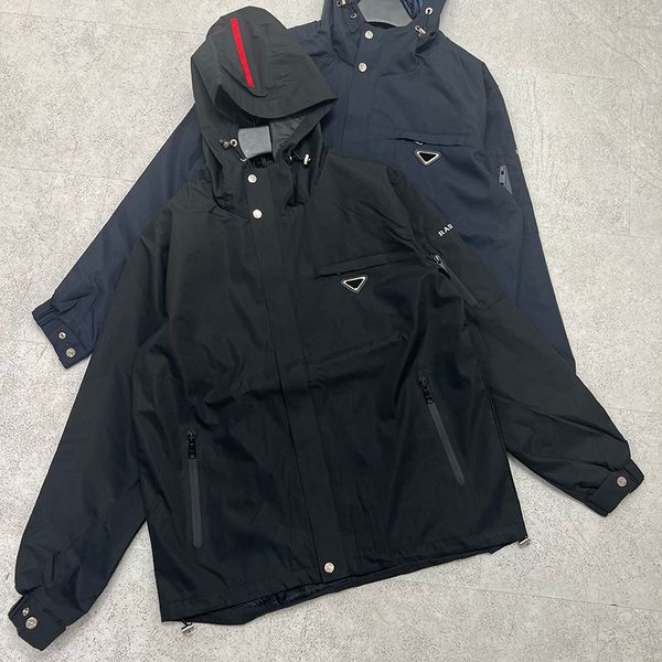 2023 autumn/winter designer triangle design men's baseball neck jacket hooded windbreaker windbreaker, Black
2023 autumn/winter designer triangle design men's baseball neck jacket hooded windbreaker windbreaker, Black
