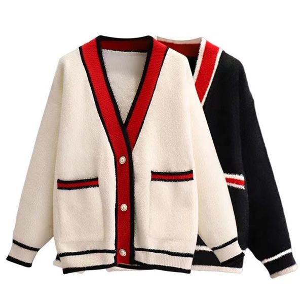 women long sleeve sweater woman v-neck knit cradigan coats geometric lady shirts sweater autumn trendy outdoor streetwear femme autumn winte, White;black
women long sleeve sweater woman v-neck knit cradigan coats geometric lady shirts sweater autumn trendy outdoor streetwear femme autumn winte, White;black
