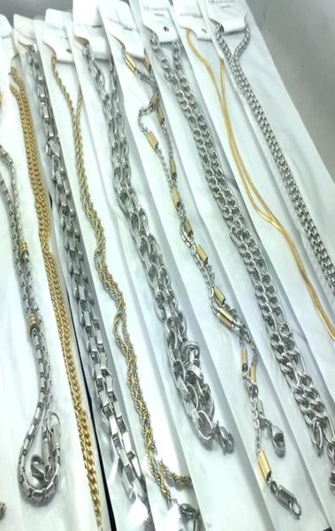 whole 10pcs stainless steel necklace man women fashion jewelry lots silver gold chains 719602
whole 10pcs stainless steel necklace man women fashion jewelry lots silver gold chains 719602