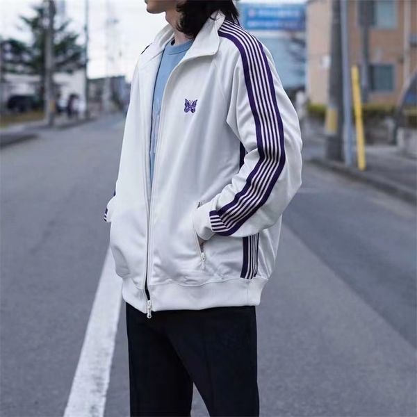 men's jackets men women casual fashion quality butterfly embroidery awge coats white needles jacket 230729, Black;brown
men's jackets men women casual fashion quality butterfly embroidery awge coats white needles jacket 230729, Black;brown