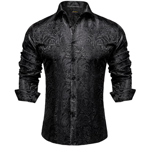 men's casual shirts long sleeve black paisley silk dress tuxedo social shirt luxury designer men clothing 230729, White;black
men's casual shirts long sleeve black paisley silk dress tuxedo social shirt luxury designer men clothing 230729, White;black