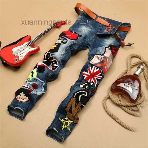 spring punk men's skinny jeans autumn embroidered cotton denim pants fashion urban mid waist vaqueros hombre n96n, Blue
spring punk men's skinny jeans autumn embroidered cotton denim pants fashion urban mid waist vaqueros hombre n96n, Blue