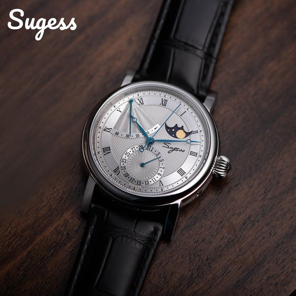 other watches 2023 sugess watch of men automatic mechanical moon phase wristwatches power reserved sapphire waterresistant seagull movement, Slivery;black
other watches 2023 sugess watch of men automatic mechanical moon phase wristwatches power reserved sapphire waterresistant seagull movement, Slivery;black