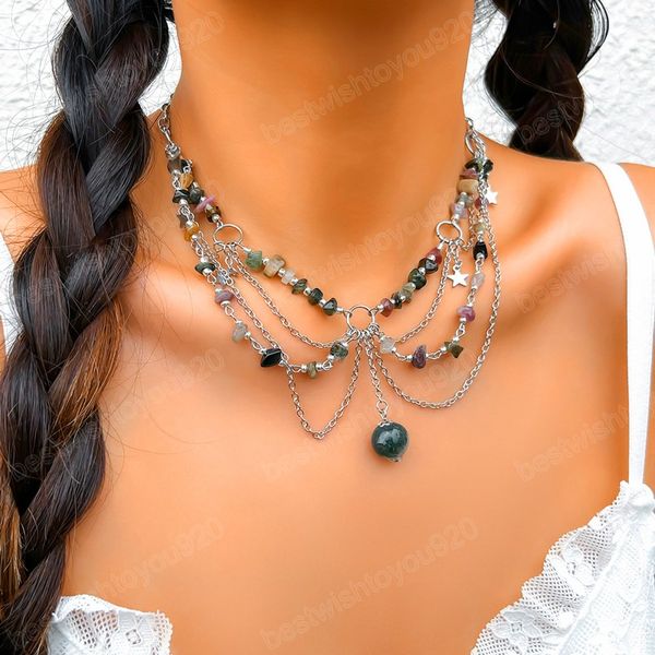 layered stone beaded tassels chain pendant necklace for women trendy wedding choker collar on neck 2023 fashion jewelry accessories gift, Silver
layered stone beaded tassels chain pendant necklace for women trendy wedding choker collar on neck 2023 fashion jewelry accessories gift, Silver
