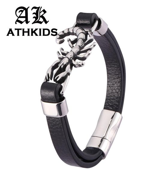 personality stainless steel scorpion bracelet men jewelry black leather bangles magnet buckle male wrist band pd04778795330, Golden;silver
personality stainless steel scorpion bracelet men jewelry black leather bangles magnet buckle male wrist band pd04778795330, Golden;silver