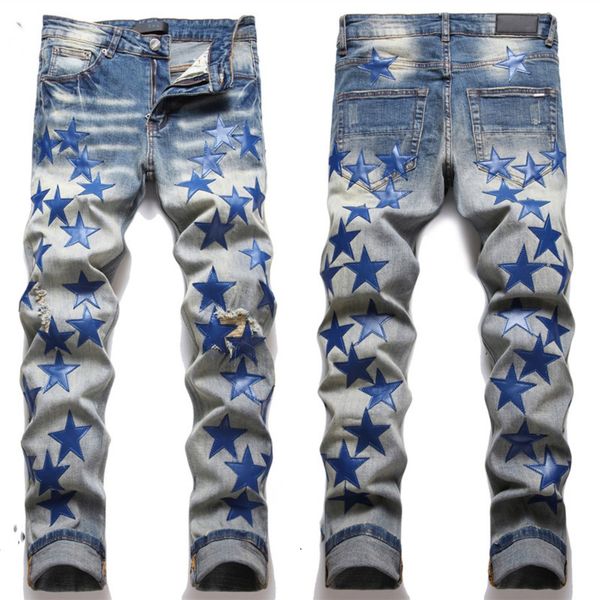 jeans mens clothes desinger jeans purple luxury denim version long straight regular modern letter patch work ripped for hole men fashion pan, Blue
jeans mens clothes desinger jeans purple luxury denim version long straight regular modern letter patch work ripped for hole men fashion pan, Blue