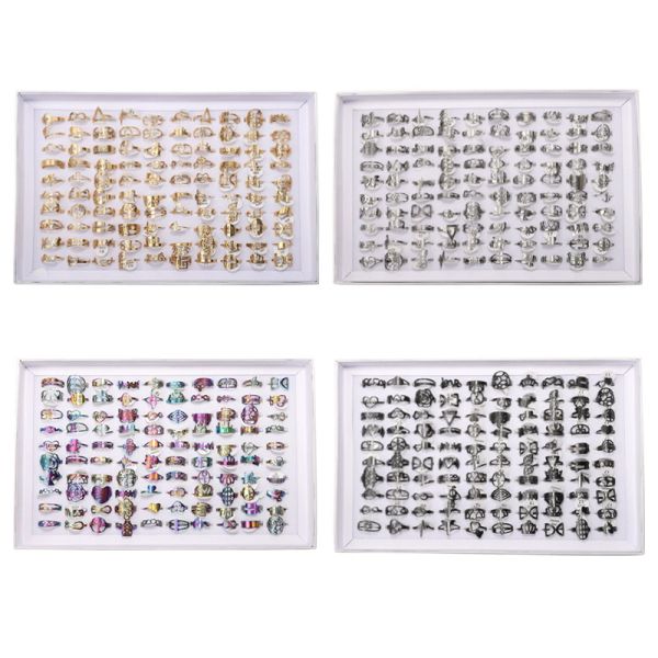 wholesale of 36 pieces/batch mix and match style stainless steel slice ring gifts for women's punk hollowed out multi-color finger jewe, Silver
wholesale of 36 pieces/batch mix and match style stainless steel slice ring gifts for women's punk hollowed out multi-color finger jewe, Silver
