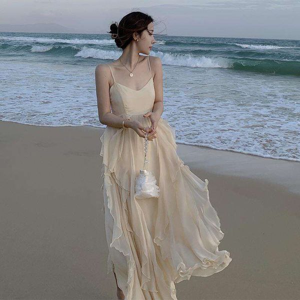 super fairys lotus leaf strap dress hainan beach v neck high waist gentle fairy, Black;gray
super fairys lotus leaf strap dress hainan beach v neck high waist gentle fairy, Black;gray