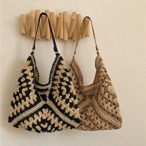 Wholesale factory ladies shoulder bags 2 colors summer straw crocheted beach bag small fresh color matching woven handbag western style hollow handbags 6135#, Khaki
Wholesale factory ladies shoulder bags 2 colors summer straw crocheted beach bag small fresh color matching woven handbag western style hollow handbags 6135#, Khaki