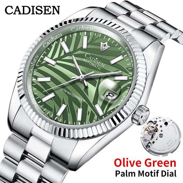 other watches cadisen men mechanical watch olive green palm motif dial brand luxury automatic 100m waterproof gift for 230729, Slivery;black
other watches cadisen men mechanical watch olive green palm motif dial brand luxury automatic 100m waterproof gift for 230729, Slivery;black