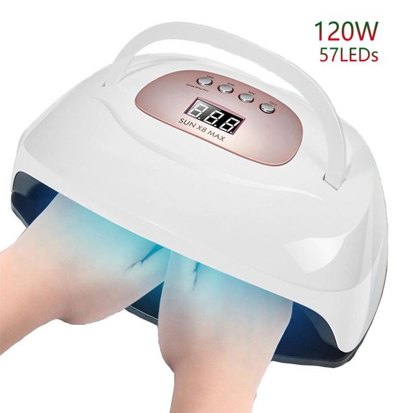 120w sun x8 max uv led salon 57 leds fast cure all gel polish 10s 30s 60s 99s powerful nail lamp dryer 2103058200463
120w sun x8 max uv led salon 57 leds fast cure all gel polish 10s 30s 60s 99s powerful nail lamp dryer 2103058200463