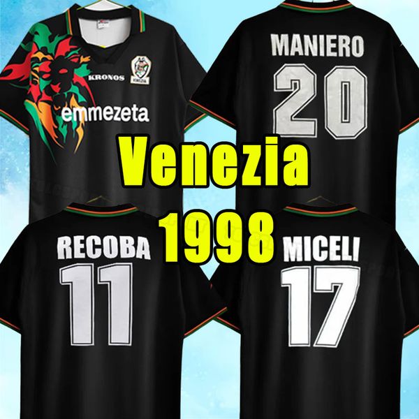 98 venezia retro recoba football jerseys mazzocchi aramu forte 1999 venice miceli soccer jersey henry busio caldara okereke sigurdsson class, Black;yellow