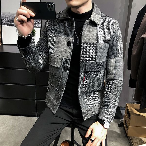 men's jackets 2023 autumn and winter fashion casual lapel hoodless jacket male slim plaid woolen coat mens y2k coats 230729, Black;brown
men's jackets 2023 autumn and winter fashion casual lapel hoodless jacket male slim plaid woolen coat mens y2k coats 230729, Black;brown