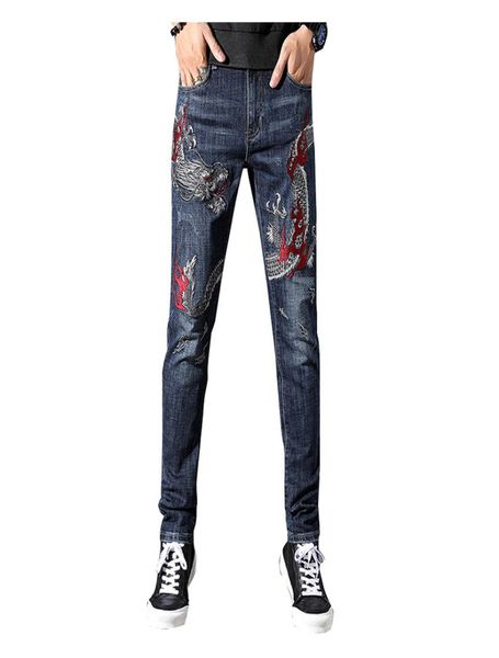 men039s chinese dragon embroidery jeans fashion embroidered slim straight stretch denim pants trousers2092342, Blue
men039s chinese dragon embroidery jeans fashion embroidered slim straight stretch denim pants trousers2092342, Blue