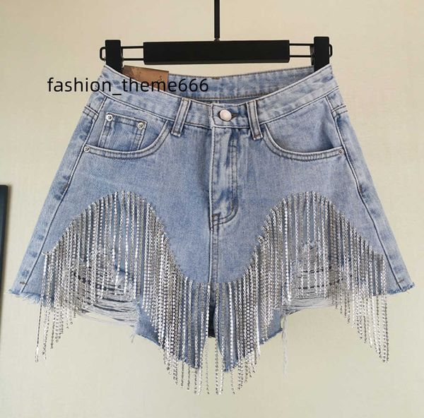 women's heavy rhinestone fringed hole jeans shorts female high waist summer fashion wide leg denim shorts, Blue
women's heavy rhinestone fringed hole jeans shorts female high waist summer fashion wide leg denim shorts, Blue