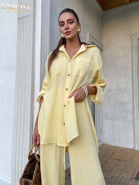 women's two piece pants clacive casual loose pink two piece pants set women fashion long sleeve blouses matching wide trousers suit lac, White
women's two piece pants clacive casual loose pink two piece pants set women fashion long sleeve blouses matching wide trousers suit lac, White