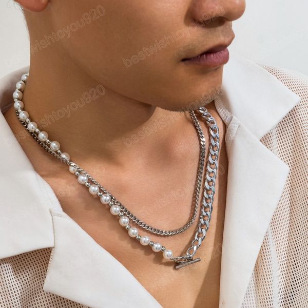 imitation pearl beads spliced thick chain choker necklace for men trendy layered chains on neck 2023 fashion jewelry accessories, Golden;silver
imitation pearl beads spliced thick chain choker necklace for men trendy layered chains on neck 2023 fashion jewelry accessories, Golden;silver