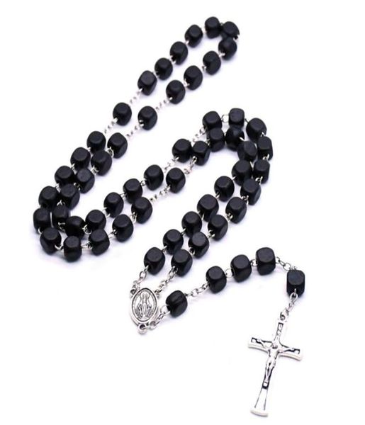 black square wood christ rosary neckalce vintage beads strand necklace long religious pray jewelry new2339123, Silver
black square wood christ rosary neckalce vintage beads strand necklace long religious pray jewelry new2339123, Silver