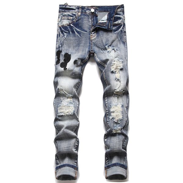 men's jeans men's jeans with holes and patches, trend, stretch, slim slim-fit pants, versatile men's pants, Blue
men's jeans men's jeans with holes and patches, trend, stretch, slim slim-fit pants, versatile men's pants, Blue