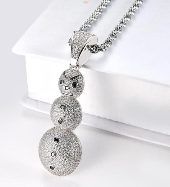 pendant necklaces christmas gift iced out cubic zirconia snowman stainless steel braided chain necklace kalung hiphop jewelry6869956, Silver
pendant necklaces christmas gift iced out cubic zirconia snowman stainless steel braided chain necklace kalung hiphop jewelry6869956, Silver