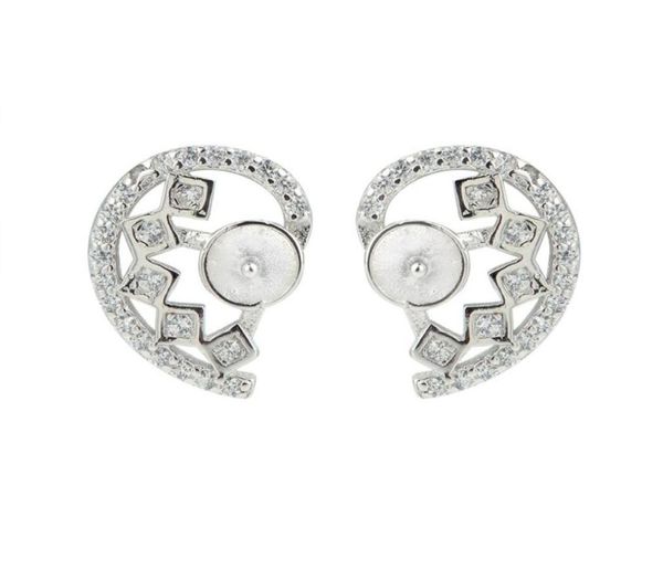 pearl earring settings symmetrical half cut heart 925 sterling silver zircon wedding bridal jewelry 5 pairs2814652, Slivery;crystal
pearl earring settings symmetrical half cut heart 925 sterling silver zircon wedding bridal jewelry 5 pairs2814652, Slivery;crystal