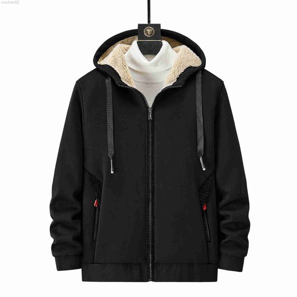 men's hoodies sweatshirts fleece men's hoodie winter lamb cashmere thick warm sweatshirts casual hooded cardigan fashion bomber ja, Black
men's hoodies sweatshirts fleece men's hoodie winter lamb cashmere thick warm sweatshirts casual hooded cardigan fashion bomber ja, Black