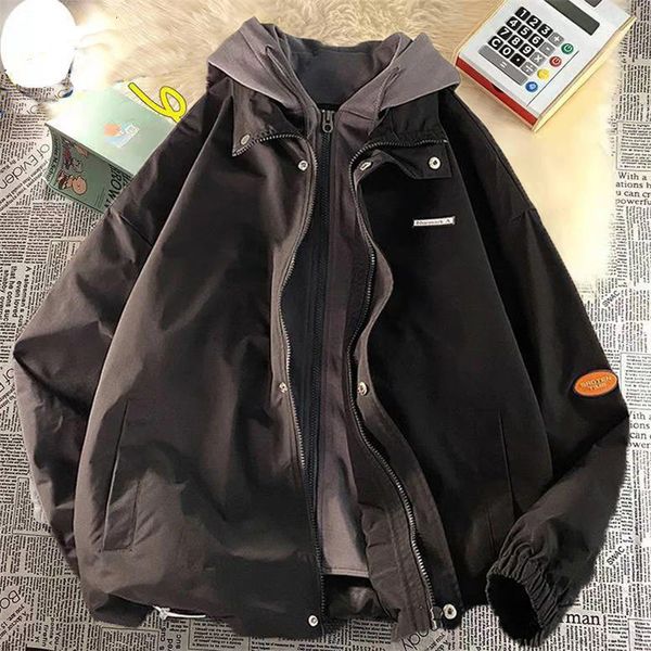mens jackets fake two piece coats men casual zipper hoodie loose hooded spring autumn trendy streetwear clothing 230729, Black;brown
mens jackets fake two piece coats men casual zipper hoodie loose hooded spring autumn trendy streetwear clothing 230729, Black;brown