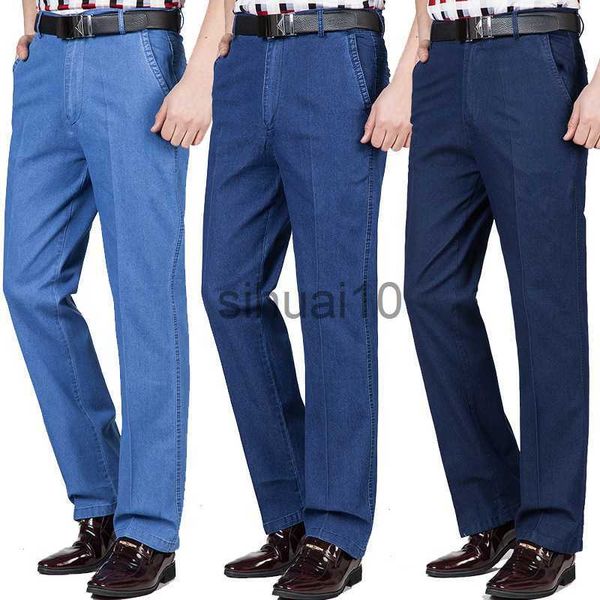 men's jeans summer thin middle-aged jeans long denim pants male solid business casual straight jeans high waist loose for men full leng, Blue
men's jeans summer thin middle-aged jeans long denim pants male solid business casual straight jeans high waist loose for men full leng, Blue
