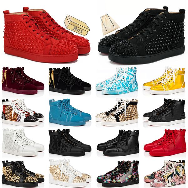 womens mens with spikes luxury brand red bottoms high cut platform shoes designer sneakers luxurys loafers fashion casual shoe flats og orig, Black
womens mens with spikes luxury brand red bottoms high cut platform shoes designer sneakers luxurys loafers fashion casual shoe flats og orig, Black