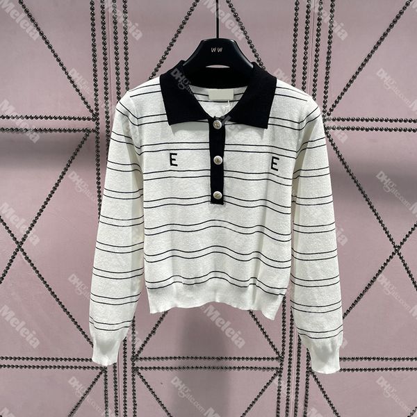 letter embroidery sweaters women polo neck sweater fashion striped oversize knits ladies casual tees, White;black
letter embroidery sweaters women polo neck sweater fashion striped oversize knits ladies casual tees, White;black