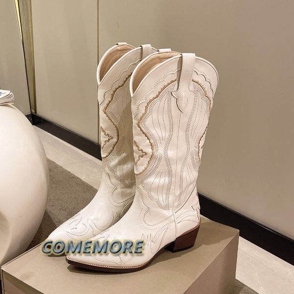 boots fashion leather embroidery women mid calf western boot cowboy pointed toe knee high pull on boots ladies autumn botas mujer 230729, Black
boots fashion leather embroidery women mid calf western boot cowboy pointed toe knee high pull on boots ladies autumn botas mujer 230729, Black