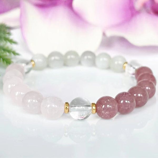 mg1912 8 mm moonstone rose quartz strawberry quartz bracelet womens natural gemstone beaded chakra wrist jewelry, Black
mg1912 8 mm moonstone rose quartz strawberry quartz bracelet womens natural gemstone beaded chakra wrist jewelry, Black
