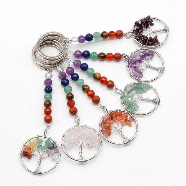7 chakra beads chain fluorite key rings lapis amethyst 30mm chip stone tree of life pendant keychain gift natural stone crystal jewelry, Silver
7 chakra beads chain fluorite key rings lapis amethyst 30mm chip stone tree of life pendant keychain gift natural stone crystal jewelry, Silver
