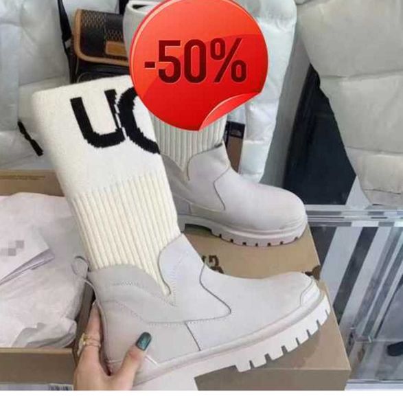 women's fashion snow boots thick soled elastic knitting stitching warm socks martin middle platform boots880, Black
women's fashion snow boots thick soled elastic knitting stitching warm socks martin middle platform boots880, Black