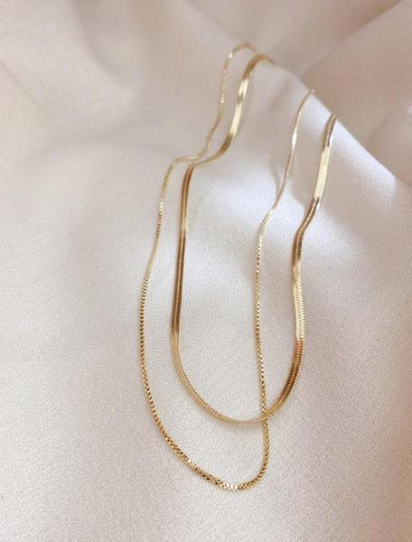 minimalist double layer women box chain herringbone chain gold plated choker necklaces korean fashion blade necklace2135425, Silver
minimalist double layer women box chain herringbone chain gold plated choker necklaces korean fashion blade necklace2135425, Silver