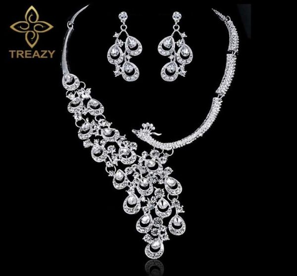 luxury silver color crystal bride wedding jewelry set charm peacock design necklace earrings set women bridal party jewelry d181009985700
luxury silver color crystal bride wedding jewelry set charm peacock design necklace earrings set women bridal party jewelry d181009985700