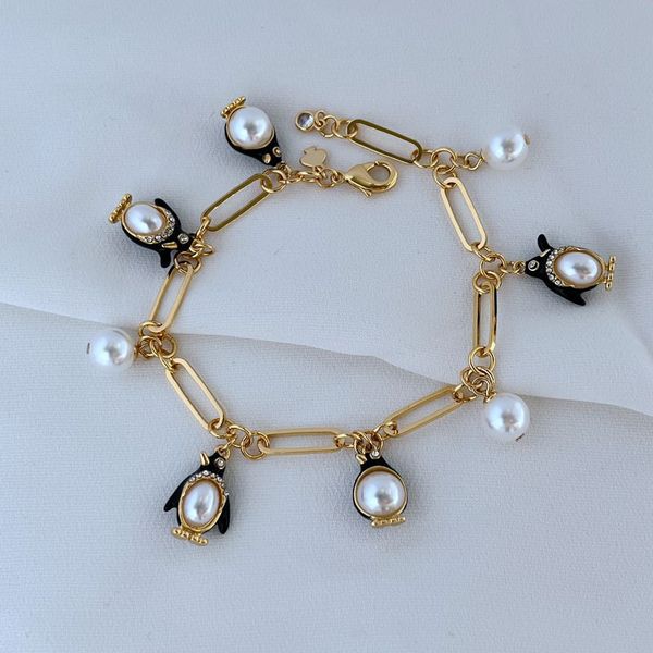 bracelets real 18k gold plated pearl penguin chain bracelet jewelries letter wedding gift factory wholesale with dust bag, Black
bracelets real 18k gold plated pearl penguin chain bracelet jewelries letter wedding gift factory wholesale with dust bag, Black