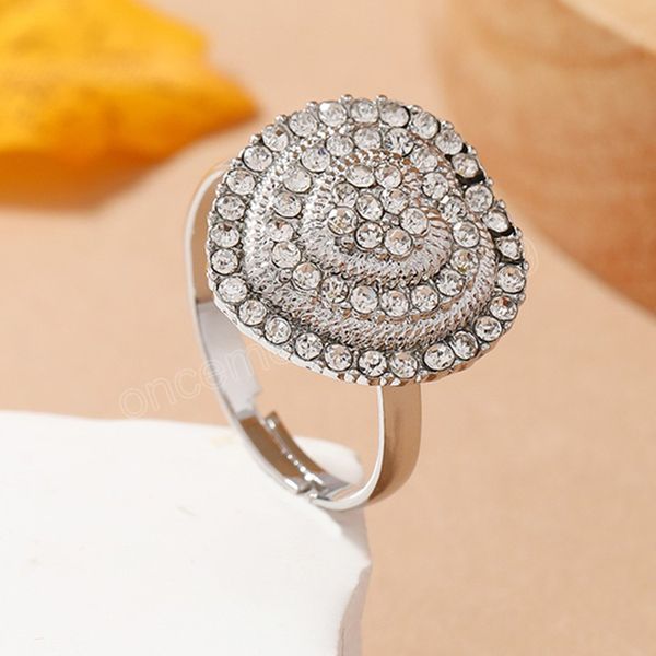 new fashion simple bright love heart crystal full rhinestone ring female adjustable ring wedding engagement jewelry, Silver
new fashion simple bright love heart crystal full rhinestone ring female adjustable ring wedding engagement jewelry, Silver