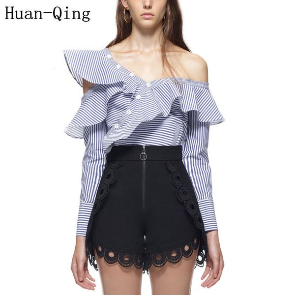 womens blouses shirts self portrait summer womens shirt striped track ruffles asymmetrical one shoulder off womens cotton short blouse 23072, White
womens blouses shirts self portrait summer womens shirt striped track ruffles asymmetrical one shoulder off womens cotton short blouse 23072, White