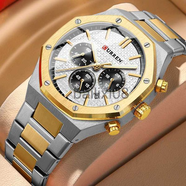other watches curren luxury gold classic chronograph watch for men stainless steel strap waterproof retro quartz clock with date dial j23072, Slivery;black
other watches curren luxury gold classic chronograph watch for men stainless steel strap waterproof retro quartz clock with date dial j23072, Slivery;black