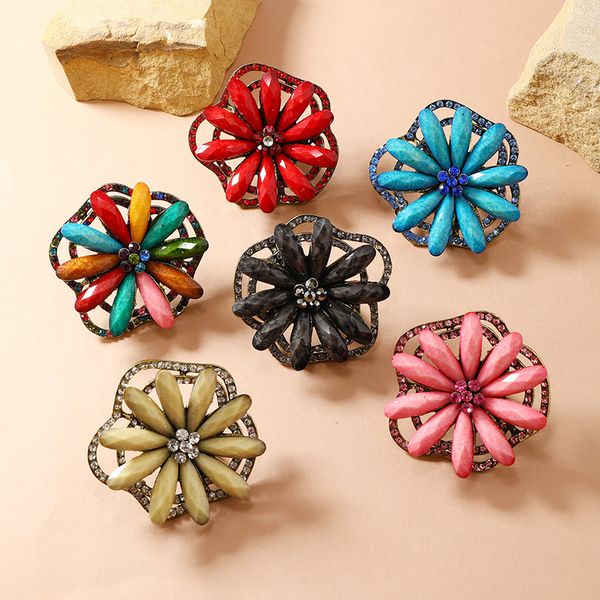 vintage oversize pink crystal flower rings for women boho big stylish acrylic flower wedding rings party jewelry gift, Silver
vintage oversize pink crystal flower rings for women boho big stylish acrylic flower wedding rings party jewelry gift, Silver