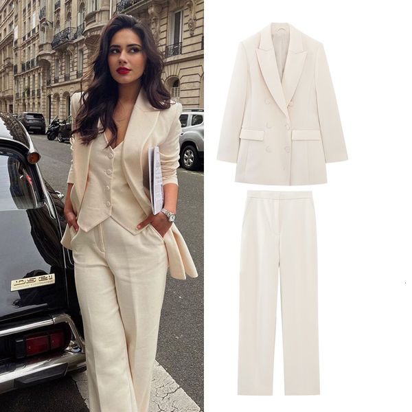 women's two piece pants fashion spring pants set chic street women two-piece set blazer suit straight leisure party youth suit pants se, White
women's two piece pants fashion spring pants set chic street women two-piece set blazer suit straight leisure party youth suit pants se, White